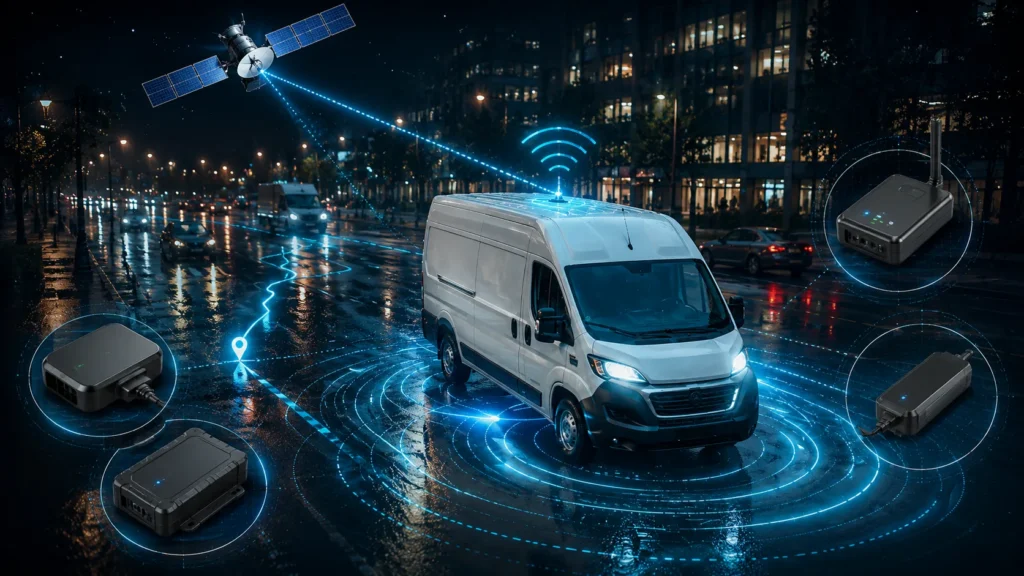 Pacific IoT hardware multi-dispositivo para gestion de flota urbana con GPS y telematica