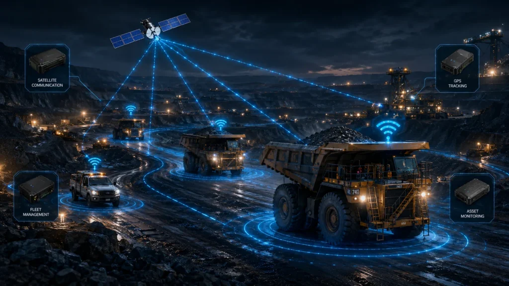 Pacific IoT en mineria trazabilidad de maquinaria pesada dumper en faena minera